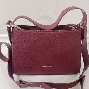Burgundy Pebbled Leather Crossbody Bag